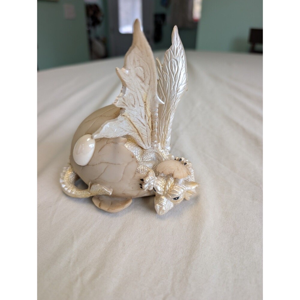 October Birthstone Dragon Baby Hatching from Egg Statue 5"H Figurine Room Decor